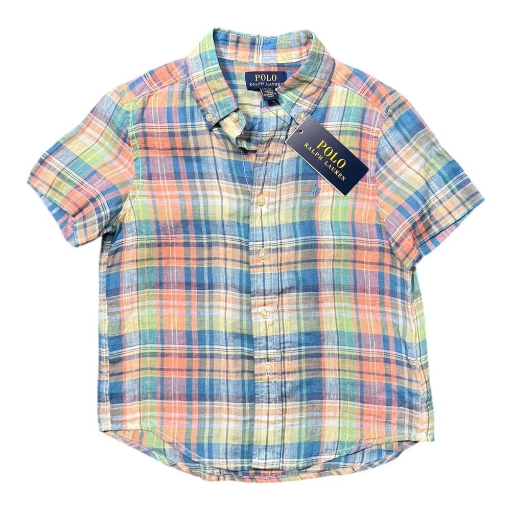 Polo Ralph Lauren Boys' Linen Short Sleeve Shirt - NWT - Size 4T